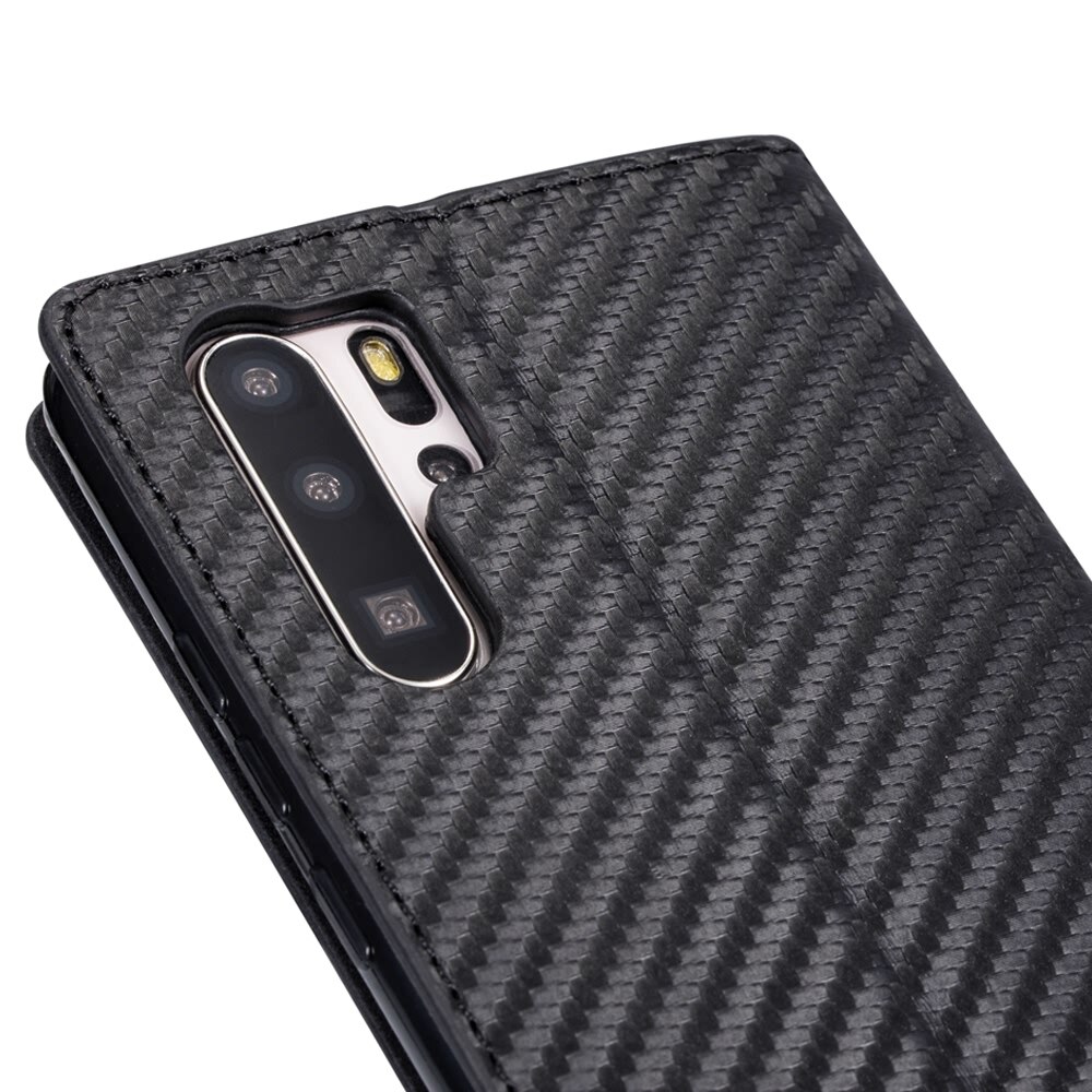 LLZ. Funda para teléfono con tapa de fibra de carbono para Huawei P30 Pro P20 Lite P10 P9 P8 P Smart Mate 20 10 Funda de cuero tipo cartera