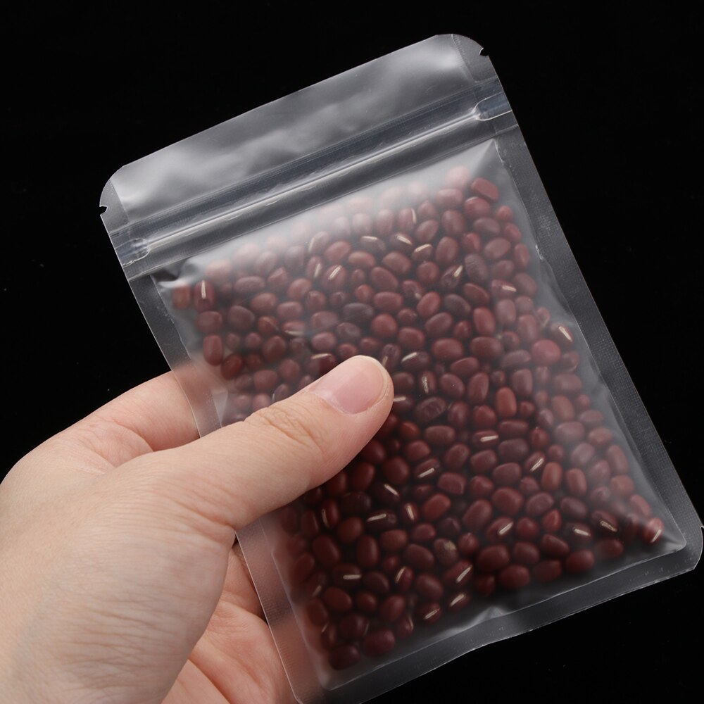 20Pcs/Set Matte Transparent Zip lock Plastic Bag Aluminum Foil Hologram Food Pouch Small Water Proof Zipper Reclosable Pouches