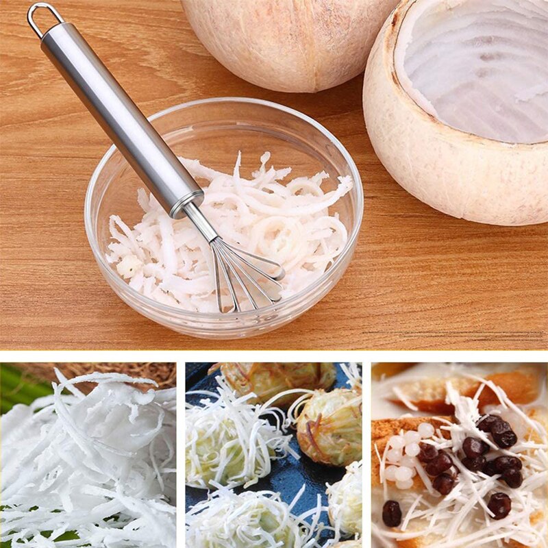 Kokosnoot Schraper Rvs Kokosnoot Vlees Removal Mes Coconut Rasp Vis Scaler Remover Fruit Gereedschap Keuken Accessoires