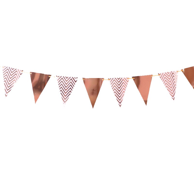 Diy gratulerer med dagen bunting bannere vimpel flamingo papir flagg baby shower bryllup bursdagsfest dekorasjon rekvisita kranser: Rose gull