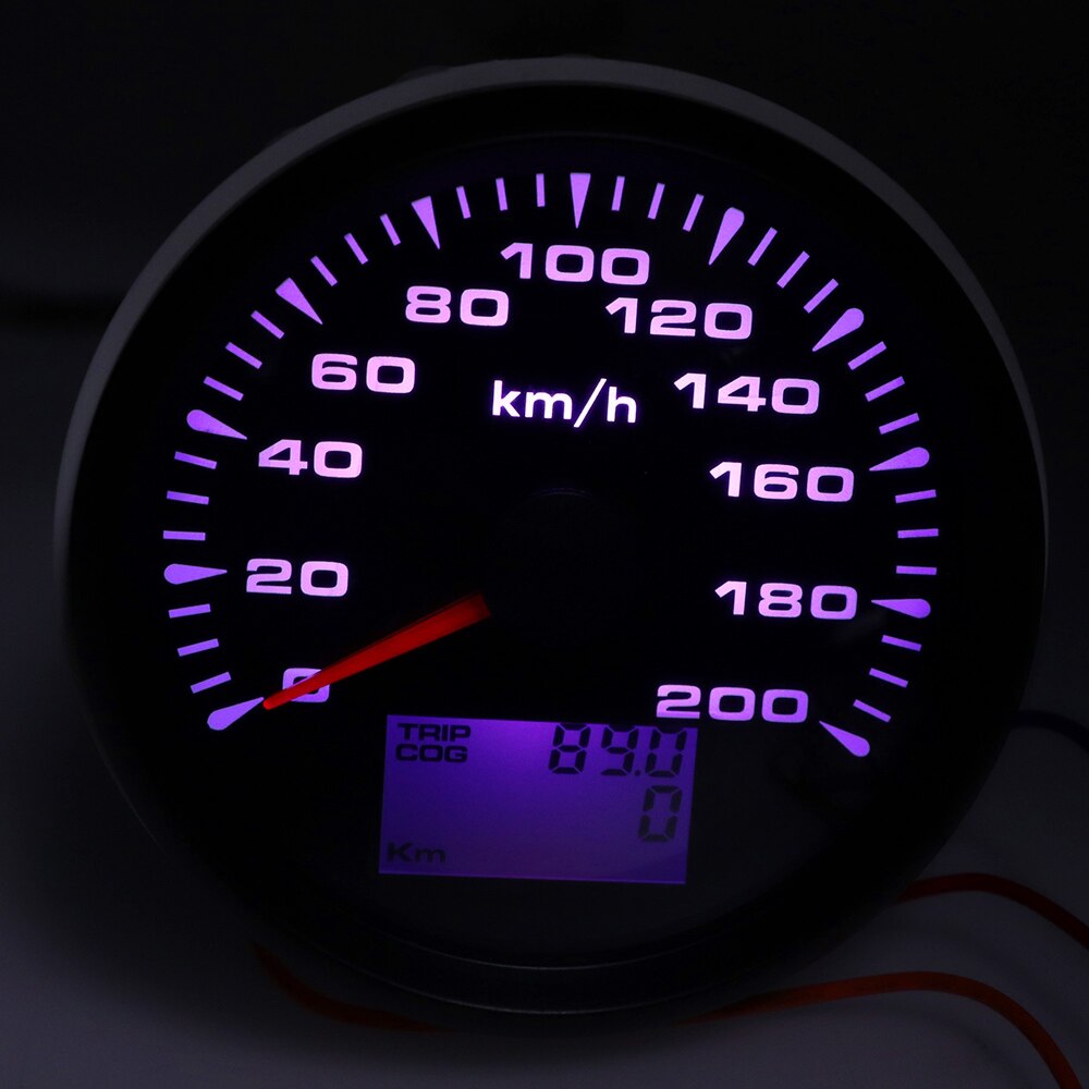 85 Mm Gps Snelheidsmeters 0-200 Km/h Waterdichte Gps Snelheid Kilometerteller Meters Trip Meter Voor Auto Vrachtwagen Motorfiets 9 -32V 8 Kleur Licht