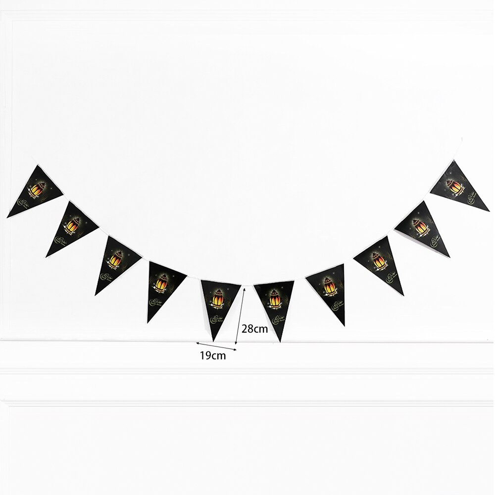 Eid Mubarak Paper Banner Wall Hanging Ramadan Kareem Paper Garland EID Flag Festival Bunting Islamic Muslim Mubarak Decoration: style 8