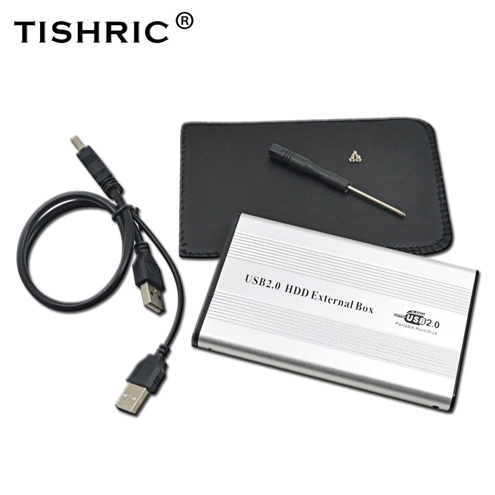 TISHRIC SSD HDD External Enclosure Case Notebook 44pin IDE To USB 2.0 2.5" Hard Disk Enclosure Box Optibay With USB 3.0 Cable