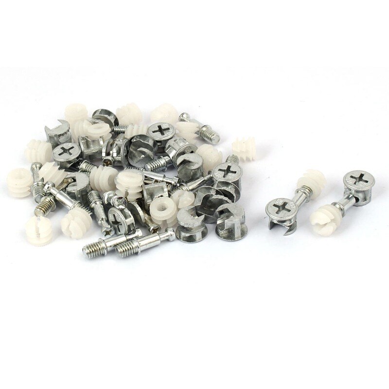 Furniture Connecting Fitting Knock Down Furniture Cam LOCK Connecting Fitting Dowel Nut Assembly 20 Sets: Default Title