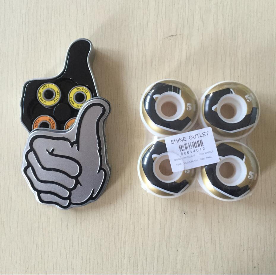 Pro Bro style skateboarding bearing ABEC-3with Multi 51-53MM 100a &101a Skate Wheels for street skateboarding: CHOCO 51MM NEW