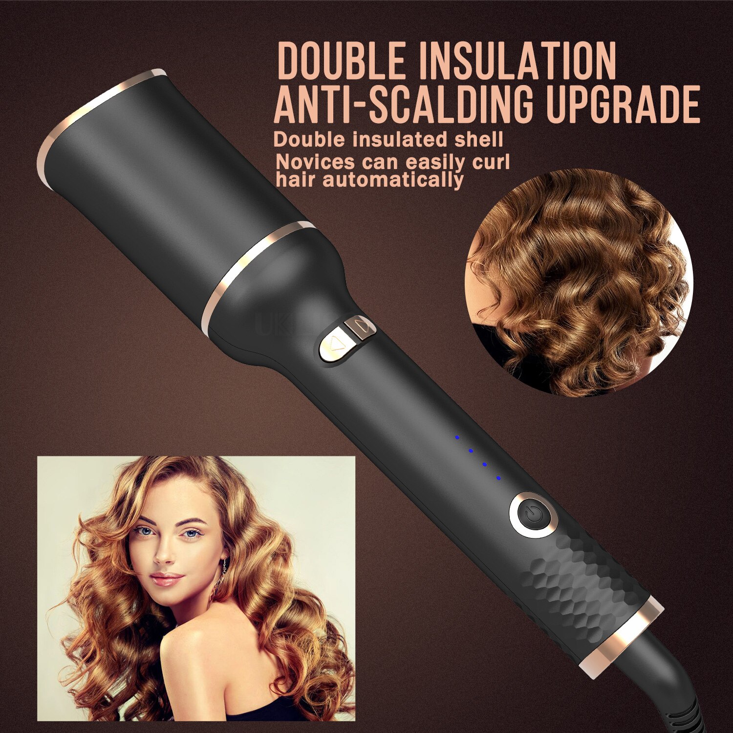 Fer à friser en céramique rotatif automatique, machine à sertir pour onduler les cheveux, appareil à chauffage rapide