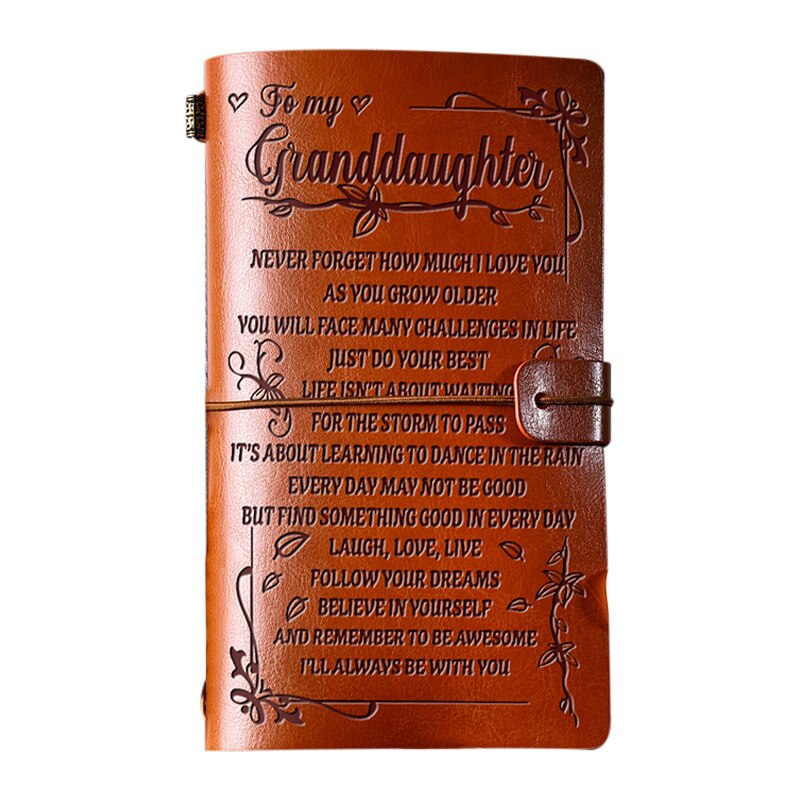 Retro PU Leather Notebook Diary Notepad Note Book Stationery Traveler Journals JS22: for granddaughter