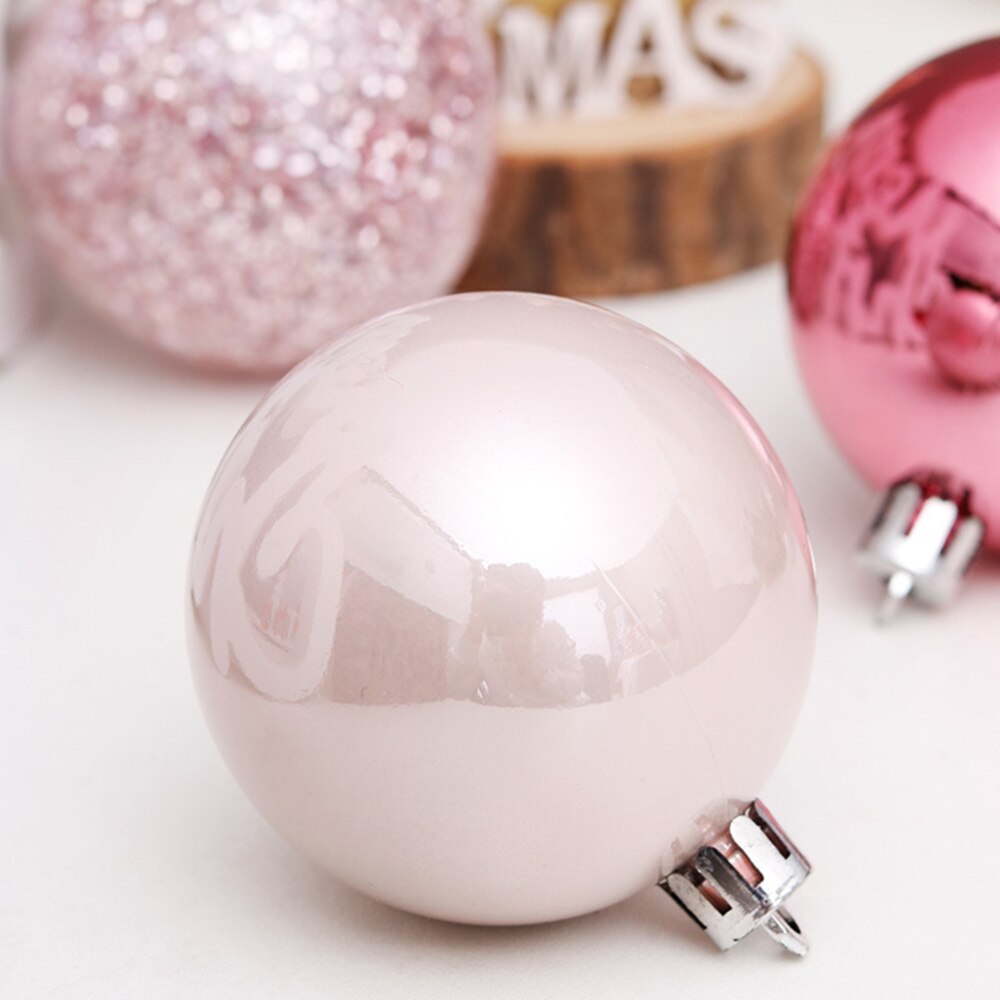 30Pcs 1Set Ornamenten Versieringen Handiworks Roze Kerstballen Bal Hangers Voor Kerstboom