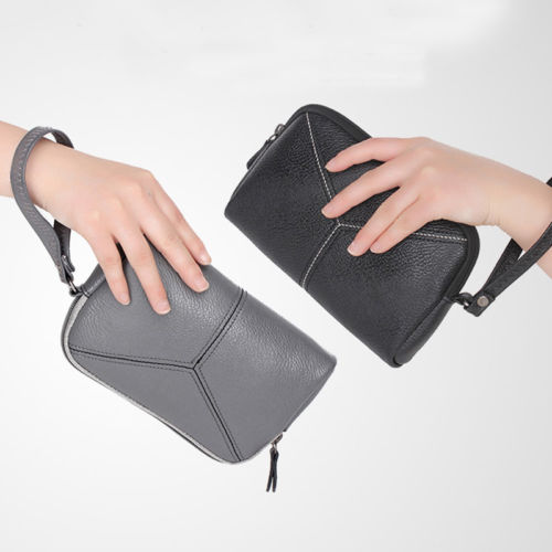 Women Long Purse Leather Wallet Phone Bag Zip Card Holder Clutch Smart Wallet Mini Slim Card Wallet Lady Solid Clutches