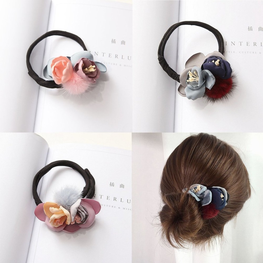 Woman Flower Donuts Twist Headband Magic Hair Bun Maker DIY Hairstyle Tool Hair Accessories Sweet Hairband