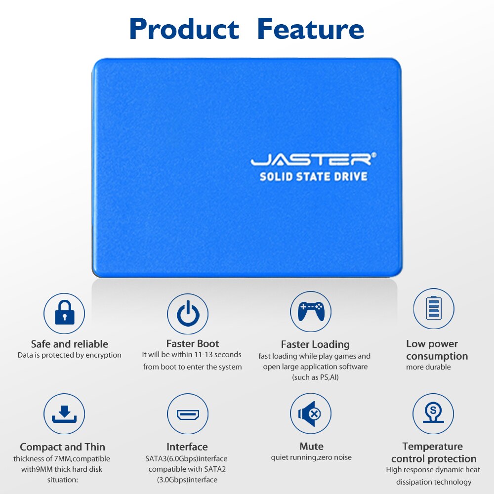 JASTER SSD 2.5'' SATA3 Hdd SSD 120gb ssd 240gb 480gb SSD 512GB Internal Solid State Hard Drive Hard Disk For Laptop Desktop