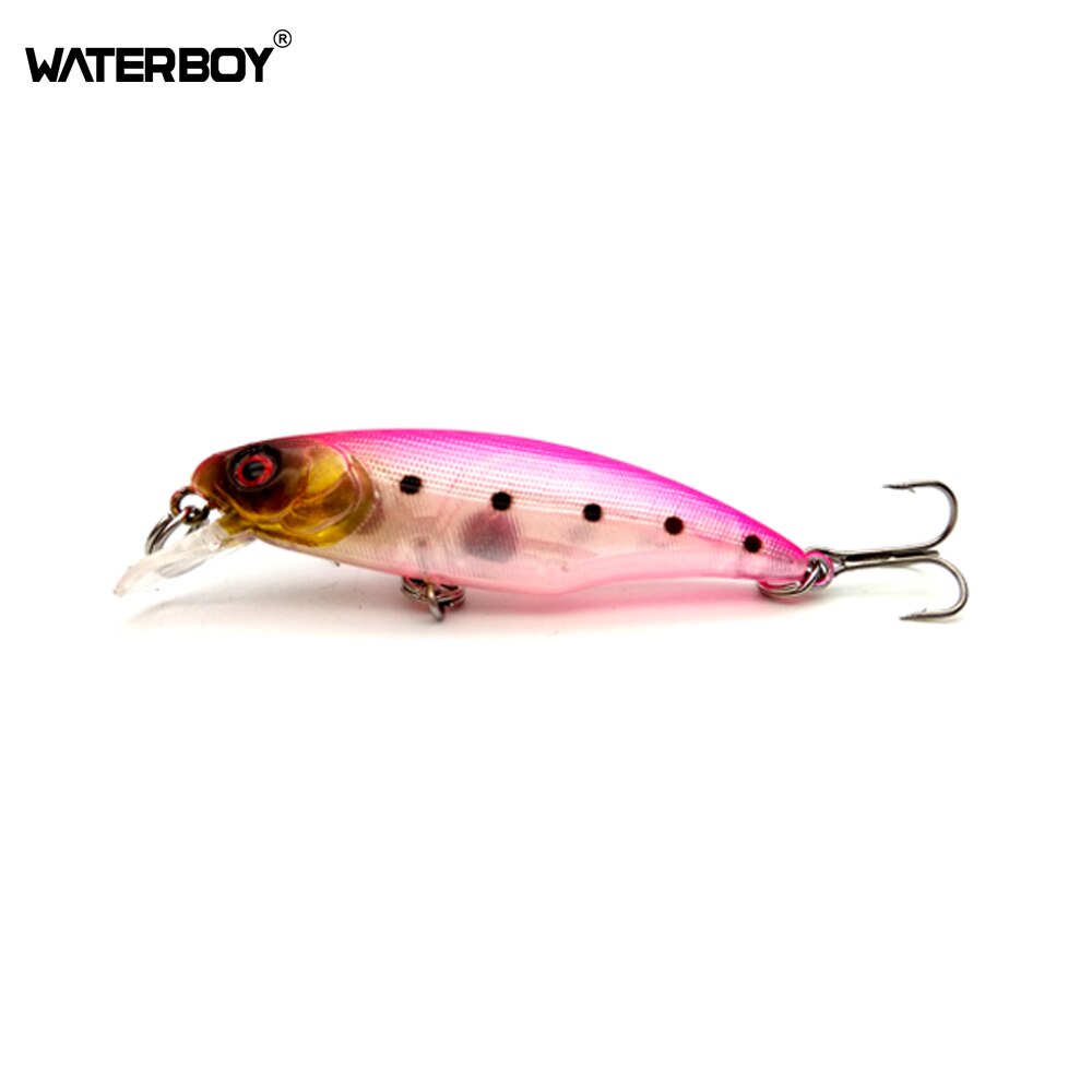 Waterboy mini minnow 52mm 3.8g top svømme hårdt kunstig agn lille størrelse fiske lokke hotsale: Farve 3