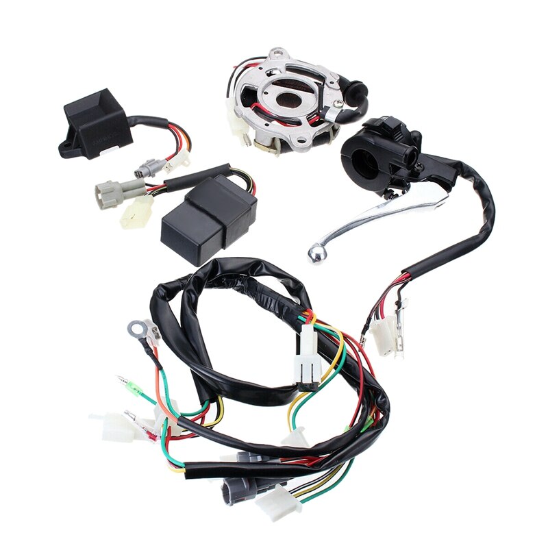 Motorfiets Kabelboom Contactslot Cdi Unit Remhendel Coil Stator Assembly Kit Voor Yamaha PW50