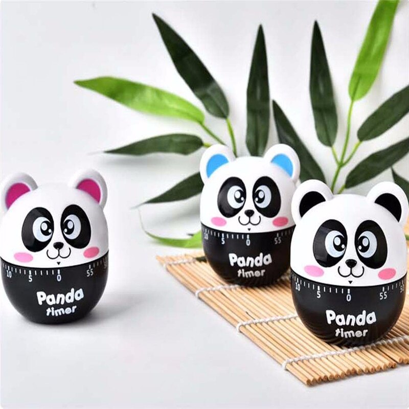 Lovely Panda Timer Cartoon 60 Minutes Countdown Alarm Timer Cooking Dial Timers Counter Reminder Kitchen Accessories