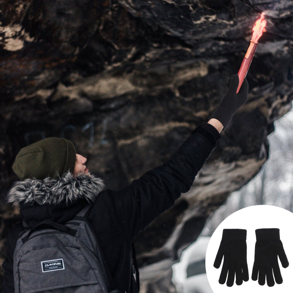 1 par de guantes de punto cálidos de invierno, guantes de dedo completo flexibles, guantes gruesos