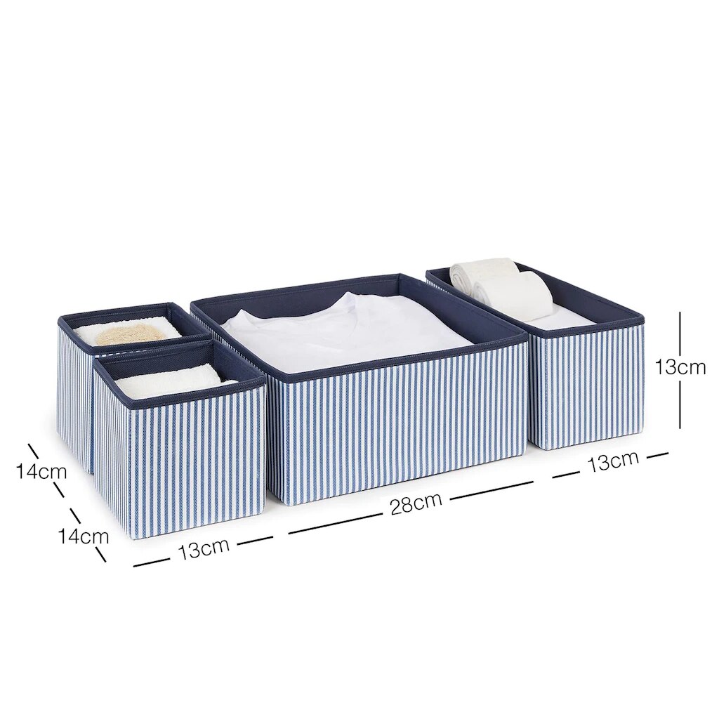 Home Organizer Drawer Wardrobe Organizer Office Wardrobe Outfit Clothes Organizer Box Set 5 Pieces Beige Blue Gray Pink