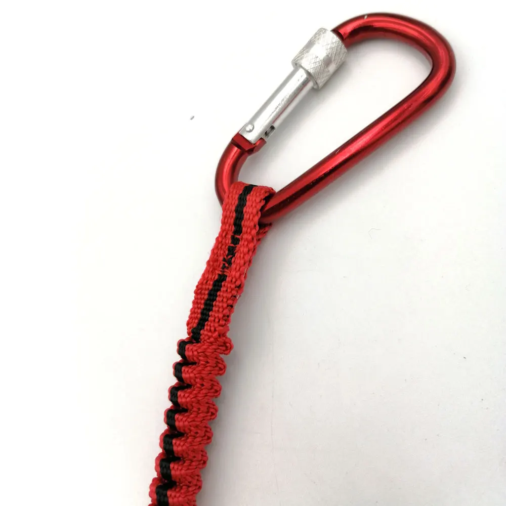 Veiligheidsbungee Tether Tool Lanyard met karabijnhaak 8kg capaciteit voor klimmen Werken