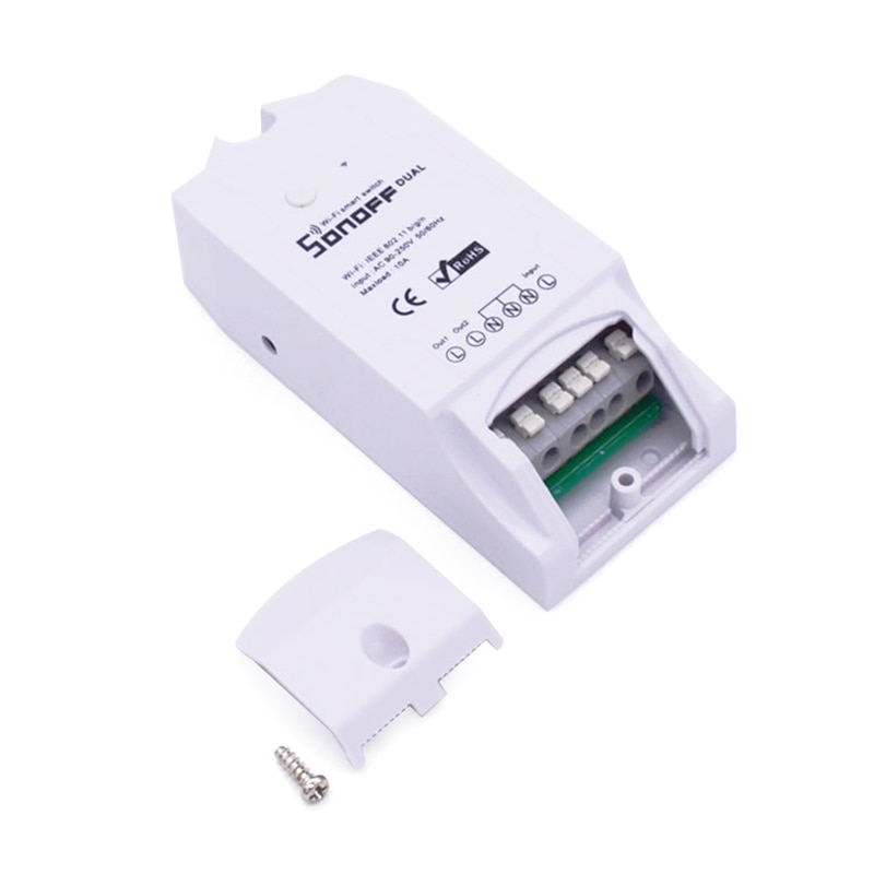 Sonoff Dual R2 2 Gang WiFi DIY Switch Smart Home Remote Voice Control Comptible With Alexa Google Home Assistant