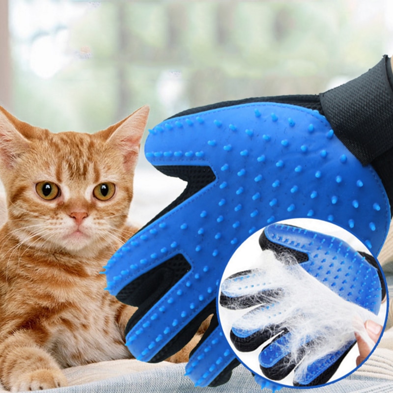 Pet Cat Glove For Animal Comb Cat Grooming Deshedding Right Hand Hair Removal Brush Finger Touch Glove