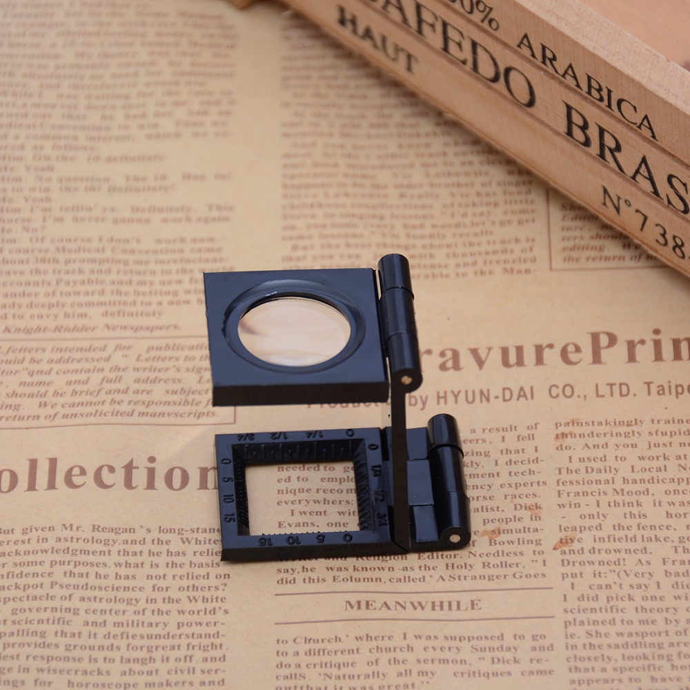 1 Piece 22MM 8X Folding Lens Linen Tester Foldable Mini Pocket Metal Magnifiers Cloth Thread Counter Magnifier Magnifying Glass