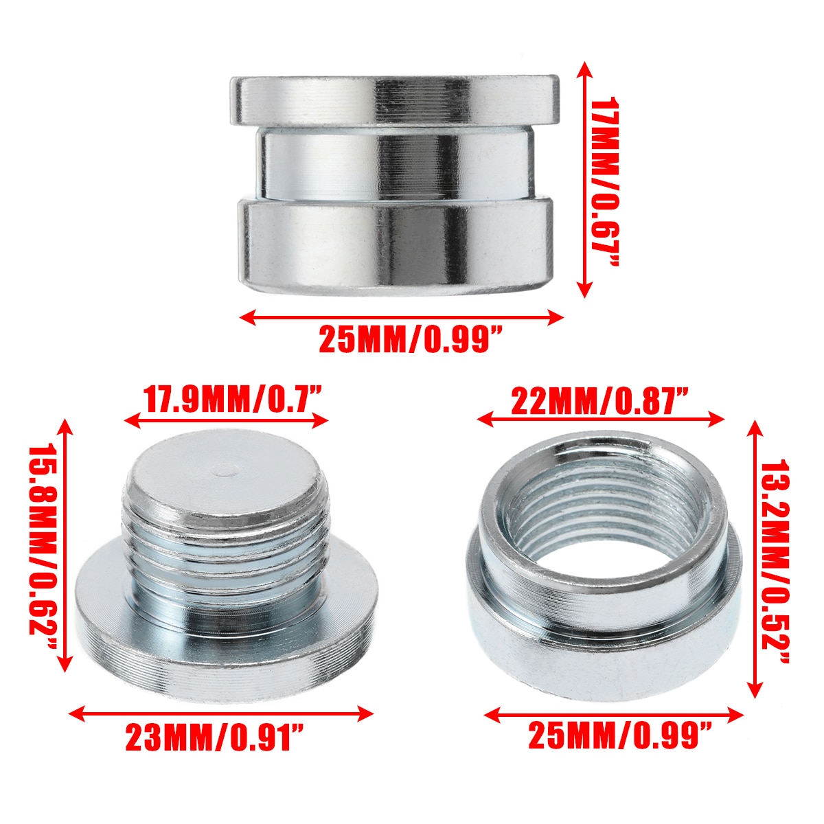 Mayitr 2pcs O2 Oxygen Sensor Stainless Steel Iron Weld On Bung Plug Nut Cap Kit M18x1.5