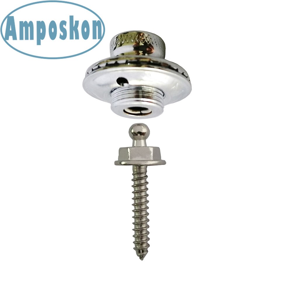 2 Sets Guitar Strap Lock Round Head Pins Screw For All Acoustic Electric Bass Guitar Strap Easy Fix/Remove Screw Accessories