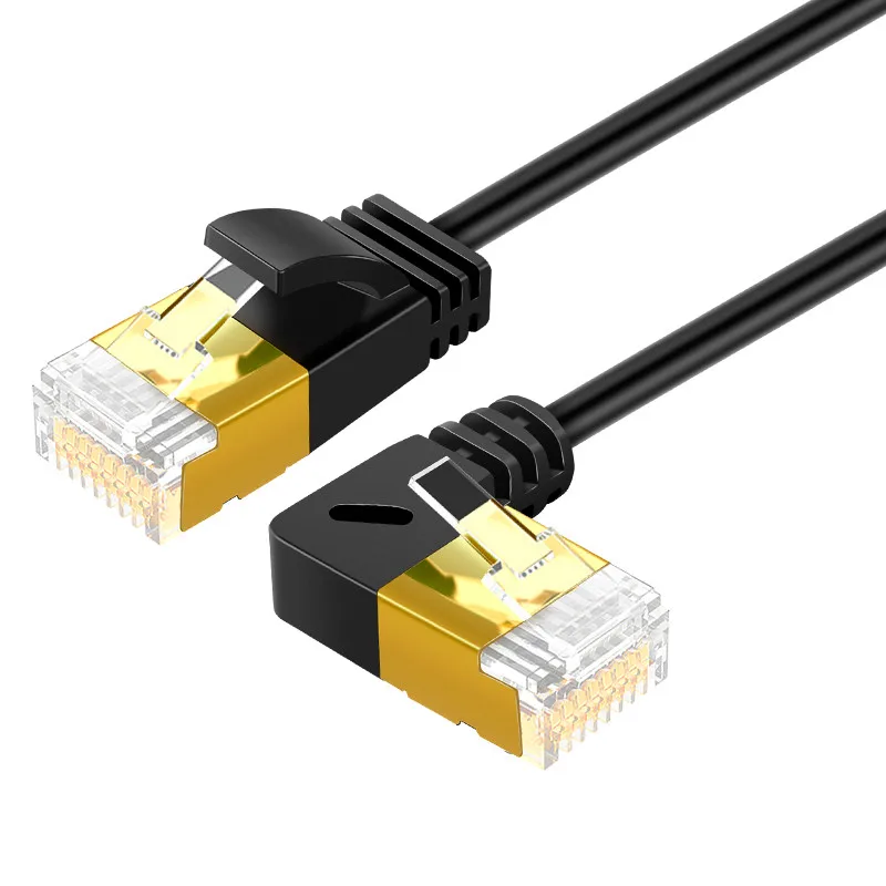 Ultratynn katt 7 ethernet-kabel  rj45 rettvinklet utp-nettverkskabel patchkabel 90 -gradere katt 6a lan-kabler til bærbar ruter tv-boks: Lavendel / > 100m