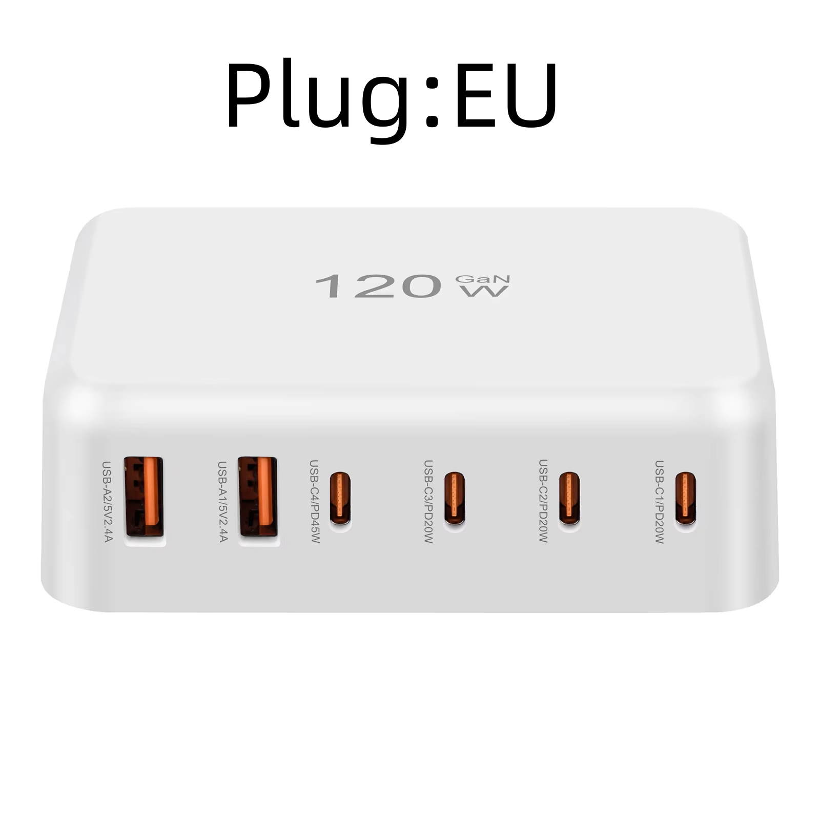 120w gan mobil ladestation 6- porte usb c vægoplader til strømadapter 45w/20w egnet til opladning af mobiltelefoner: Il