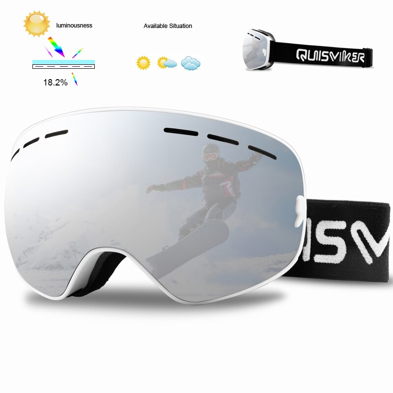 Quisviker dubbellaags anti-condens skibrillen sneeuw snowboardbrillen skibrillen sneeuwscooterbrillen skimaskers: Sq6