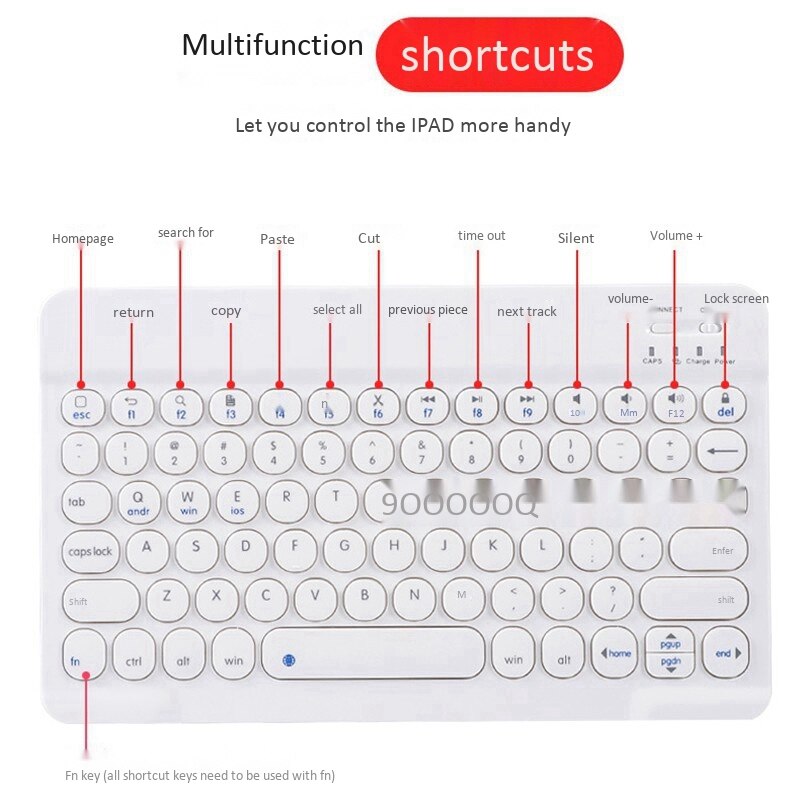 Wireless Keyboard 10 Inch Bluetooth Keyboard for Win Mac Android Ios System for ALLDOCUBE IPlay 20 Teclast P20HD Tablet