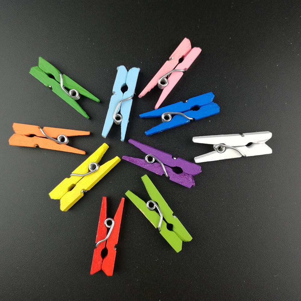 300Pcs 25Mm 35Mm 45Mm Mini Houten Memo Paperclips Voor Bericht Houten Clips Voor Foto Clips wasknijper Craft Decoratie Clips Pinnen