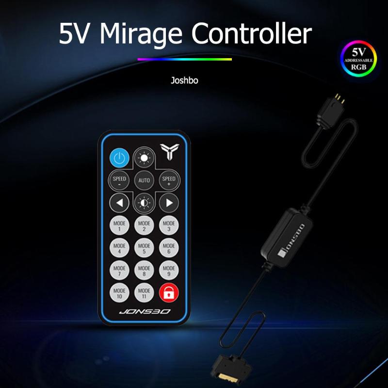 Jonsbo AURA RGB Controller Remote Control 5V 3Pin SATA Power Supply Memory LED Cool Light Stripe Symphony Edition for PC Case