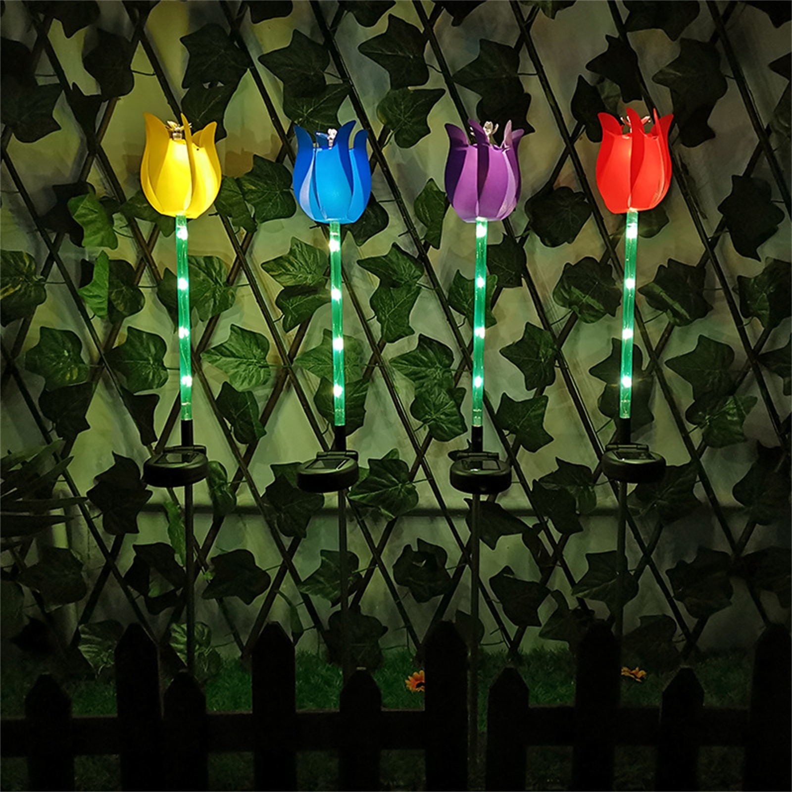 Tulipano fiore vento filatori mulini a vento vorticoso prato cortile decorazioni da giardino luci a portato ad energia solare per la decorazione del terrazza