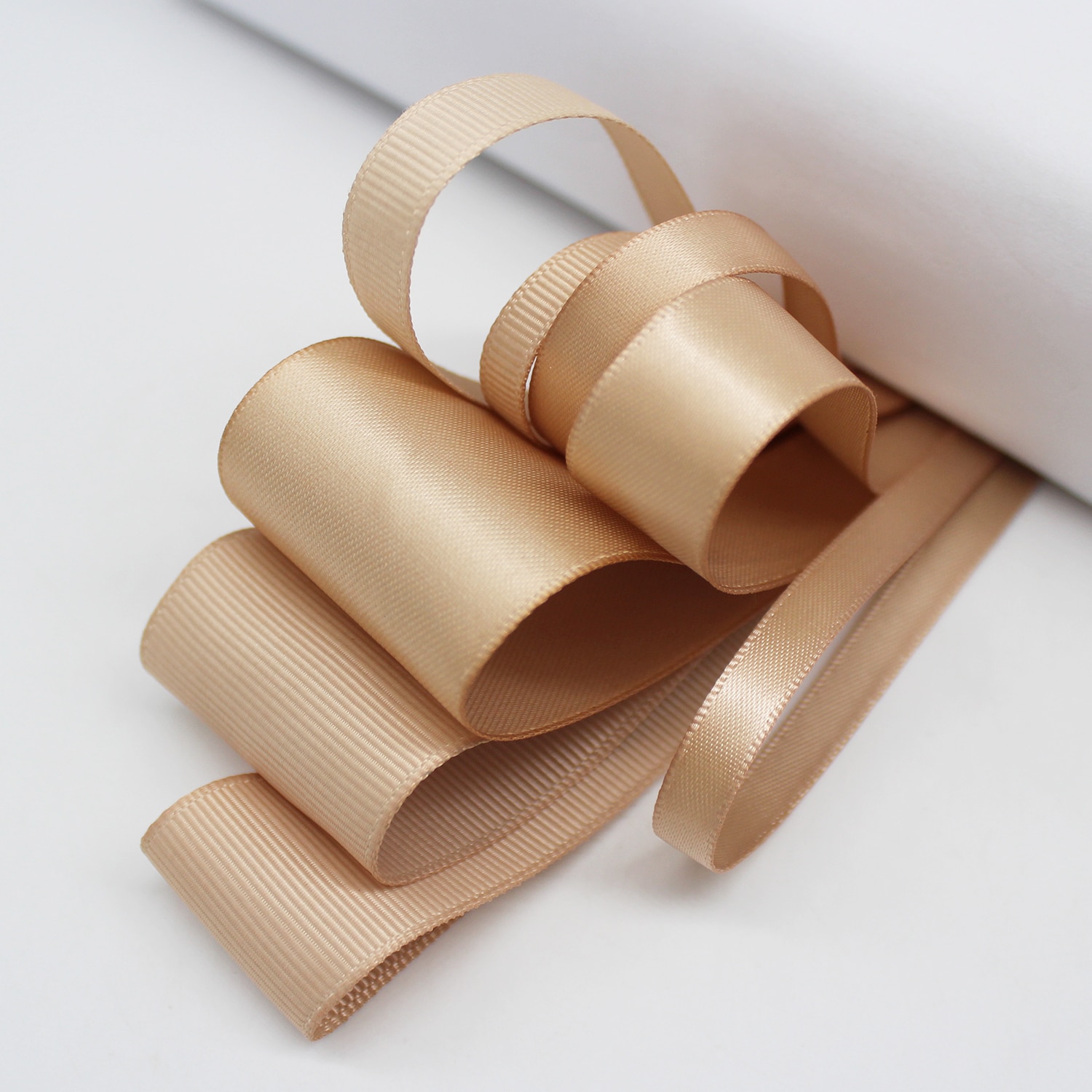 5 Meter/partij Tan Effen Kleur Grosgrain Lint Polyester Stof Zijde Satijn Lint Voor Diy Accessoires 1/4 &quot;3/8&quot; 5/8 &quot;1&quot; 1.5&quot;