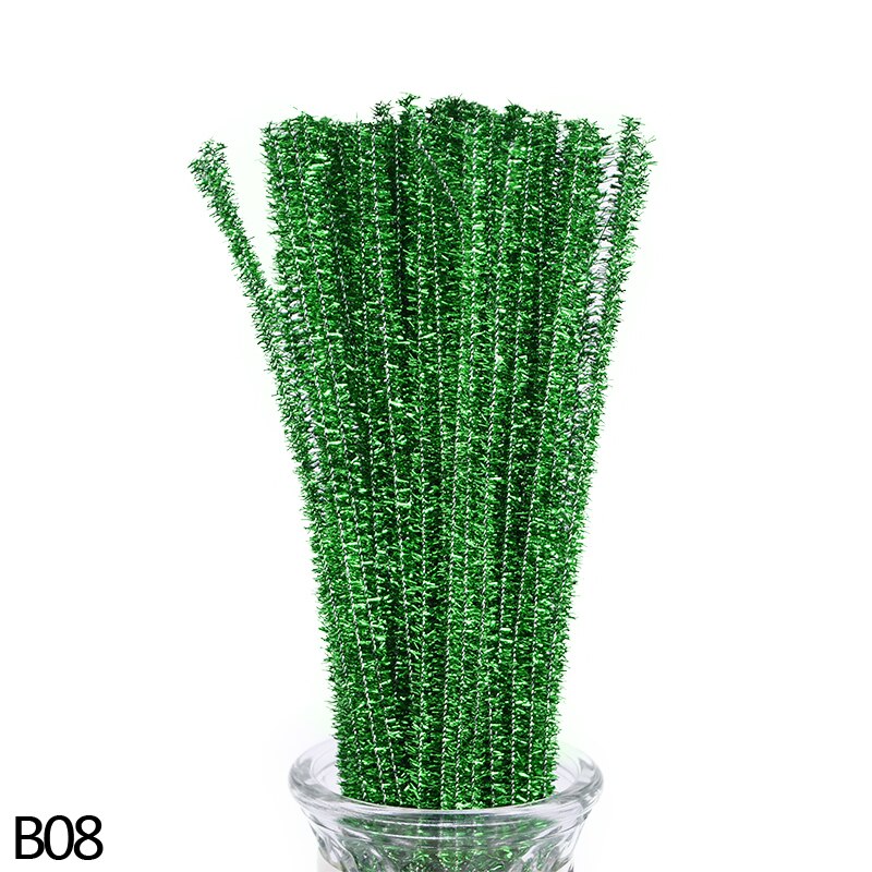 Bâtonnets en peluche en Chenille 100 p/lot | Nettoyage de tuyaux, fournitures artisanales éducatives et de jouets en peluche pour enfants, bricolage: B08-100pcs