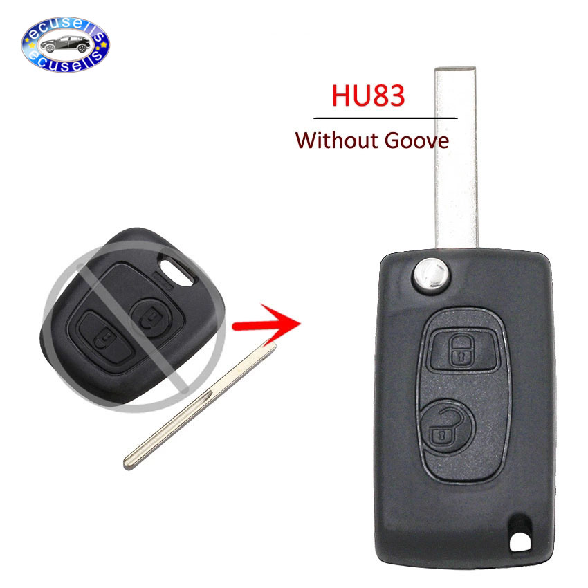2 Buttton Flip Vouwen Afstandsbediening Autosleutel Shell Voor Peugeot 107 207 307 407 Vervanging Case Fob