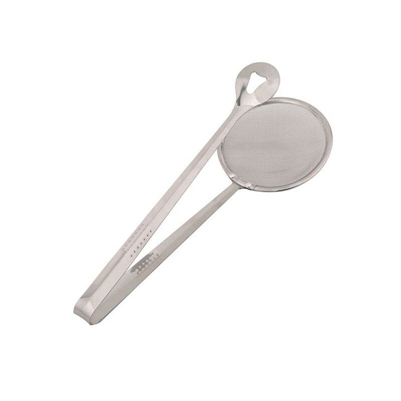 Stainless Steel Food Clip Snack Fryer Strainer BBQ Buffet Serving Tongs France Fried Frying Mesh Colander Filter Oil Drainer