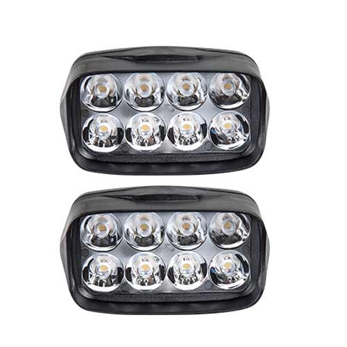 AmmToo Motorcycle Headlight LED Fog Spotlight 4WD 16LED For Car Motorcycle Tractor Light Off Road SUV Working Lamp ATV 12V 24V: 2Pcs 8Led