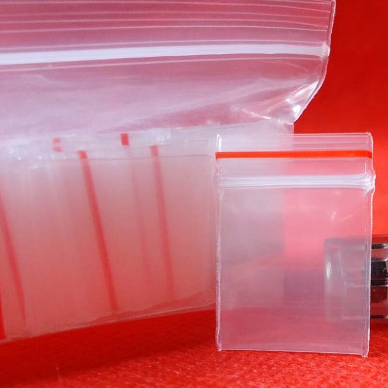 100 stuks/partij transparante pe-zakjes sieradenzakjes 4 x 6 & 5 x 6 & 5 x 7cm plastic zakjes voor oorbellen, snoep en display