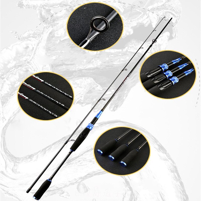 1.8m 2.1m 2 s spinning onki viehe wt .5-30g siima wt .8-16lb heittopyörä uistevavoille