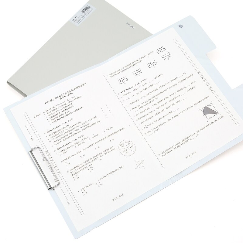 Deli 1pcs A3 folder thickening student paper clip stationery fresh simple multi-function plastic business office file storage