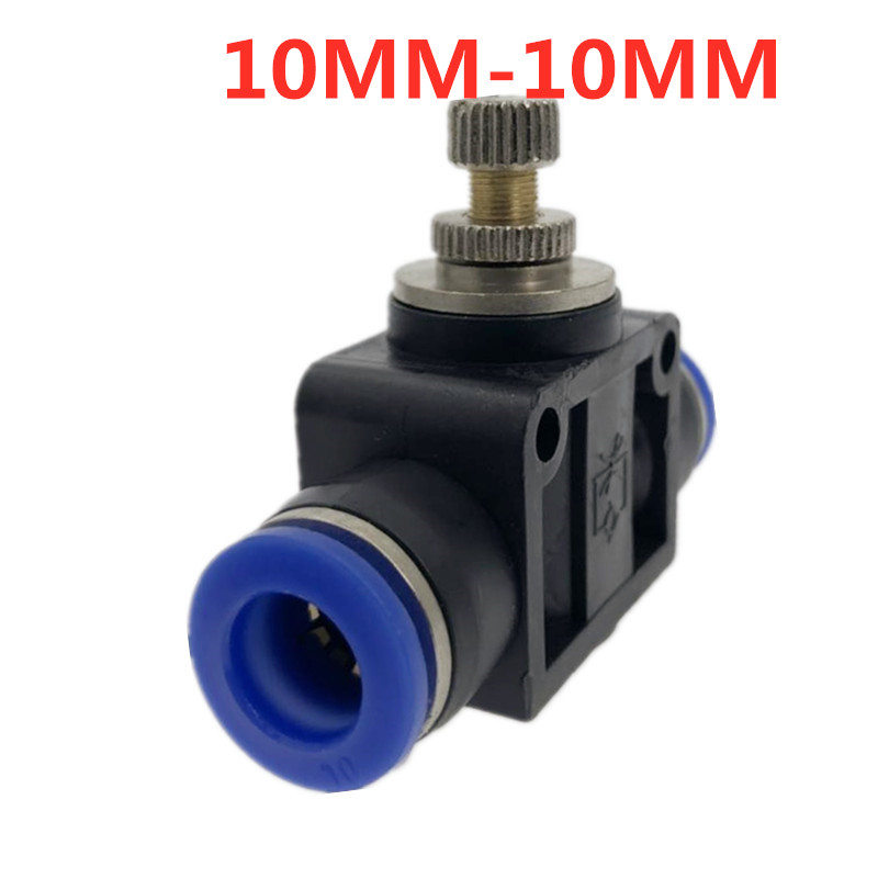 Pneumatic Airflow Regulator 4mm 6mm 8mm 10mm 12mm OD Hose Tube Gas Flow Adjust Valve Connector Fitting Air Speed Control Crane: Blue