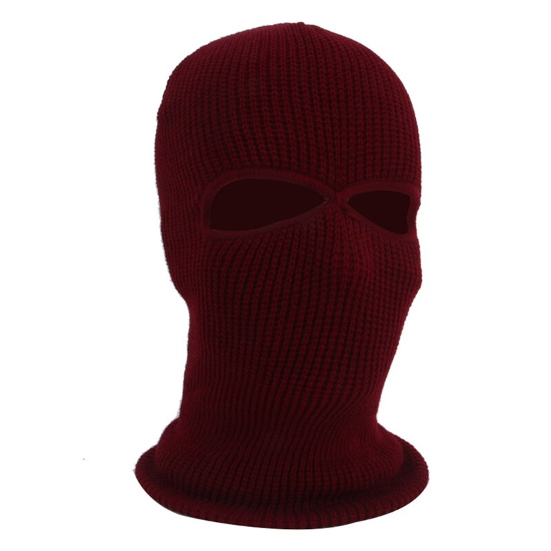 2-Hole Knit Ski Mask Balaclava Hat Winter Full Face Cover Neck Gaiter Beanie Cap