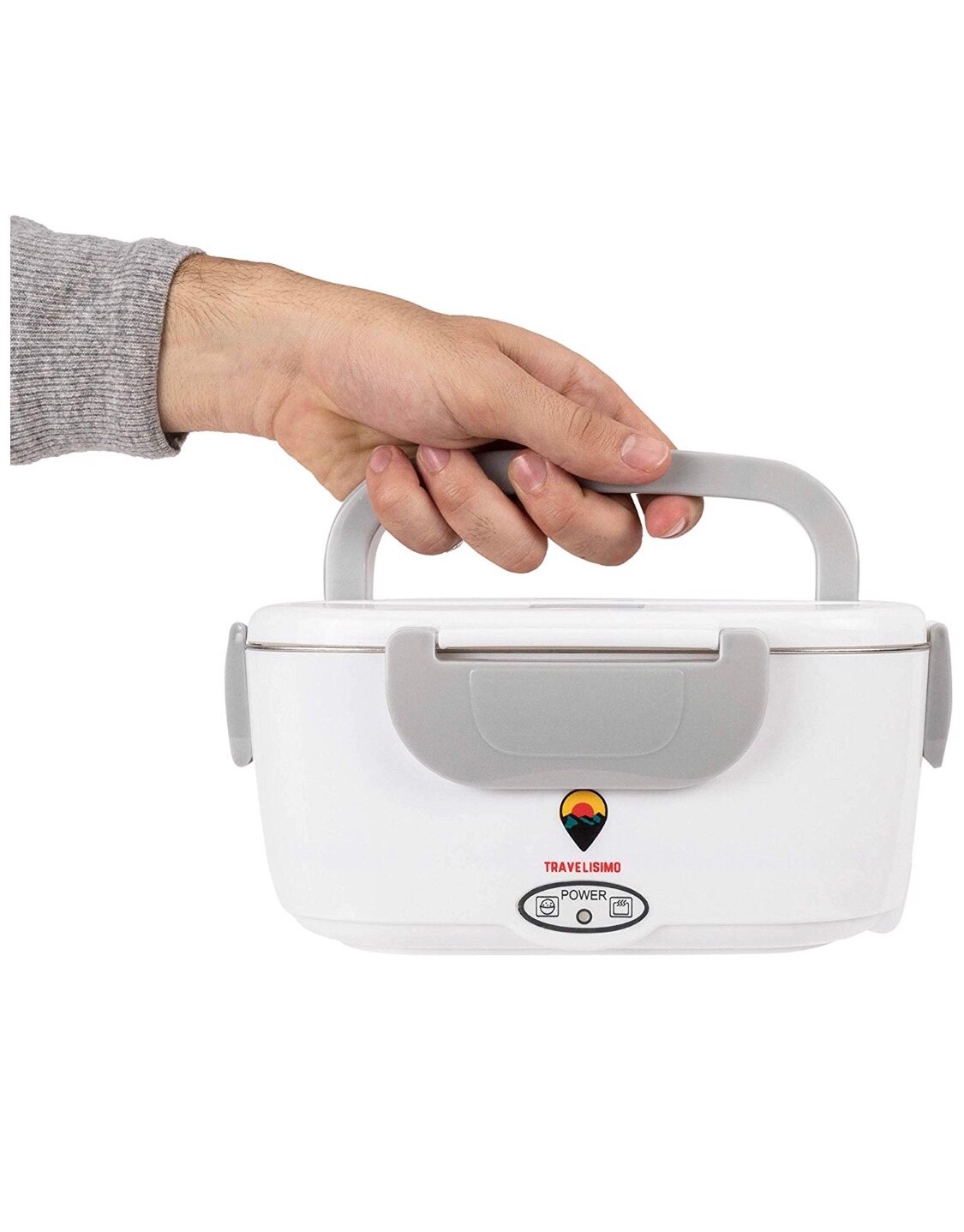 Travelisimo fiambrera eléctrica 2 en 1 para coche/camión y trabajo. 220v/12v.Tartera Termo Comida Acero Inoxidable 1.5L