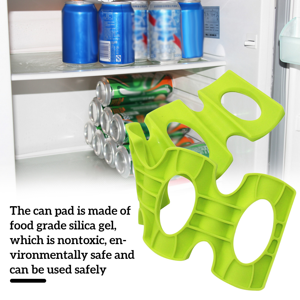 Silicone Can Storage Holder Mat Refrigerator Fridge Beer Rack Organizer Silicone Tin Can Storage Holder Mat