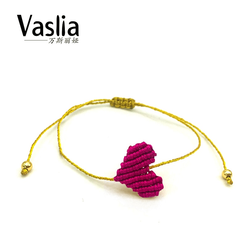 VISALIA-pulsera trenzada con forma de corazón para mujer, de la suerte arcoíris brazalete con, hilo simple de , joyería hecha a mano, el mejor de verano