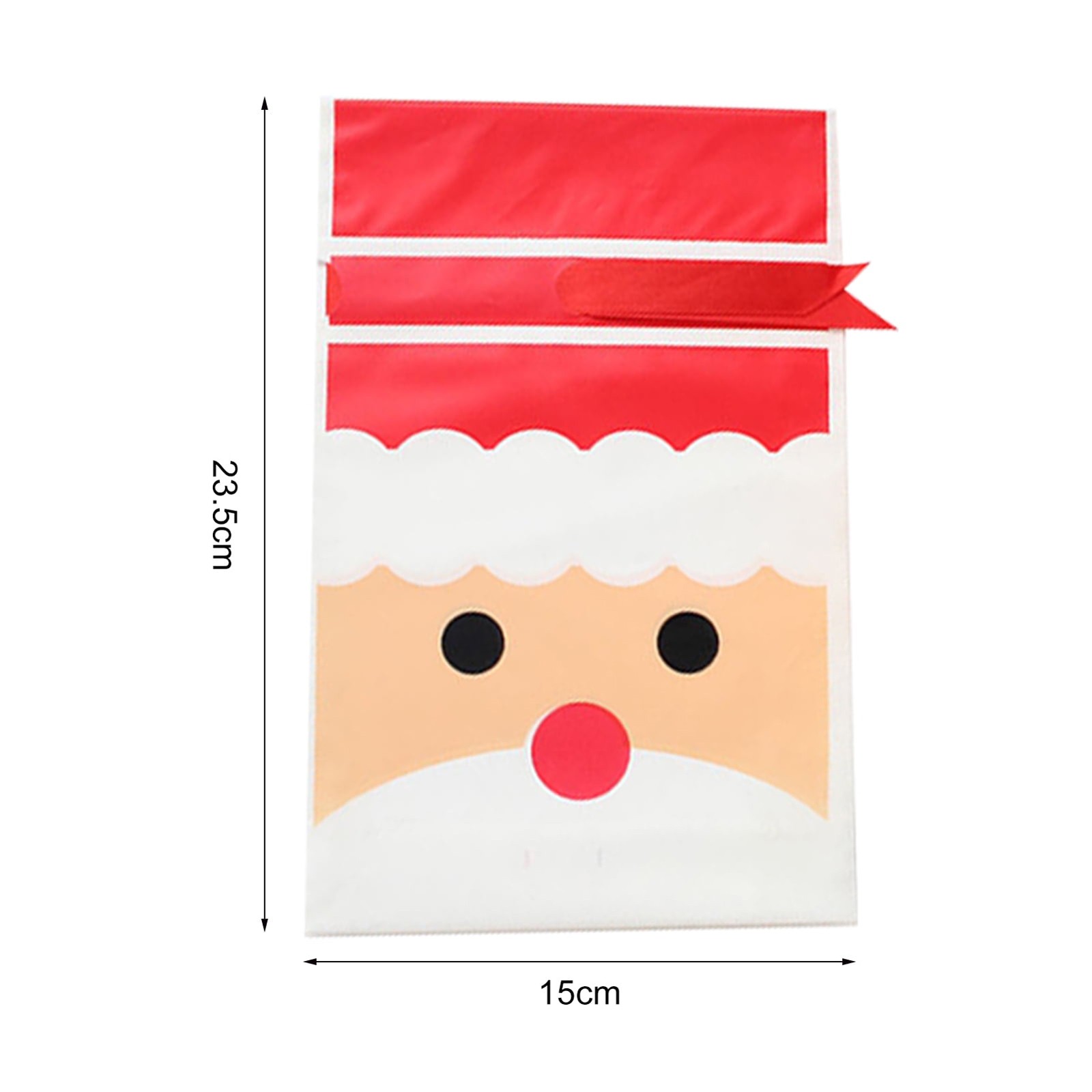 50pcs Christmas Candy Bags Xmas Decorations Santa Bag Navidad Xmas Bags Cristmas Cookies Packing Bag 15x23.5cm