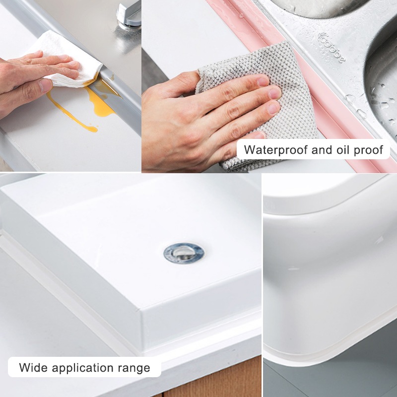PVC Adhesive Sealant Tape For Kitchen Bathroom Shower Bathtub Corner Sink Sealing Strips Tapes Waterproof Wall Stickers 3.8/2.2M