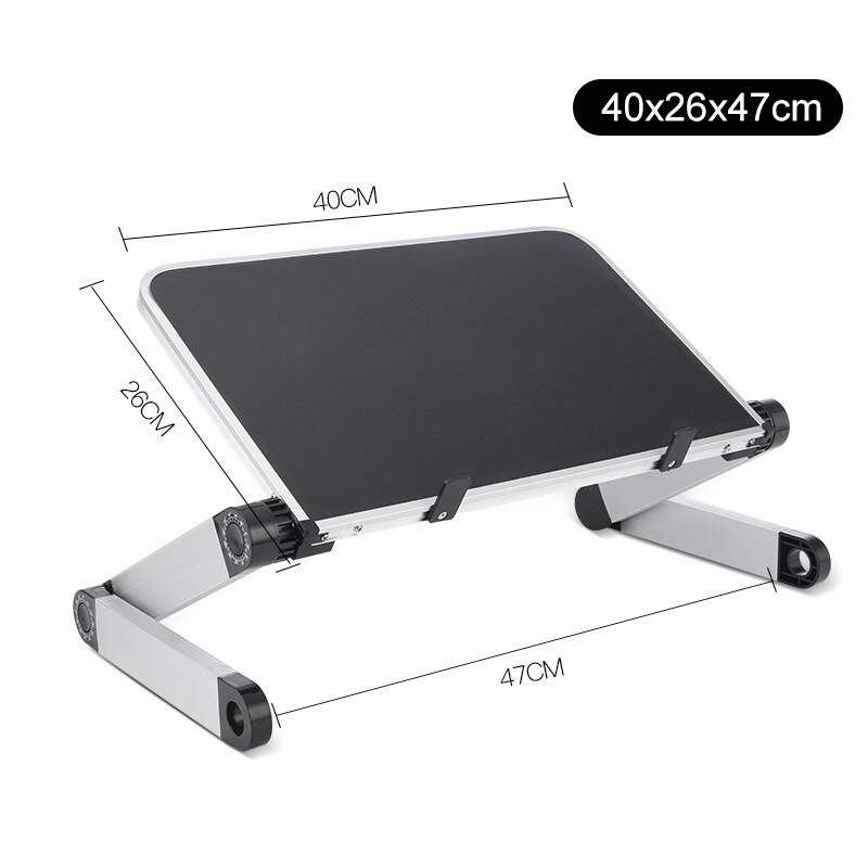 Adapdesk Adjustable Laptop Stand Aluminum For Bed Standing Desk For Macbook Air Support Notebook Stand Laptop Holder Riser Table: Black(40x26cm)