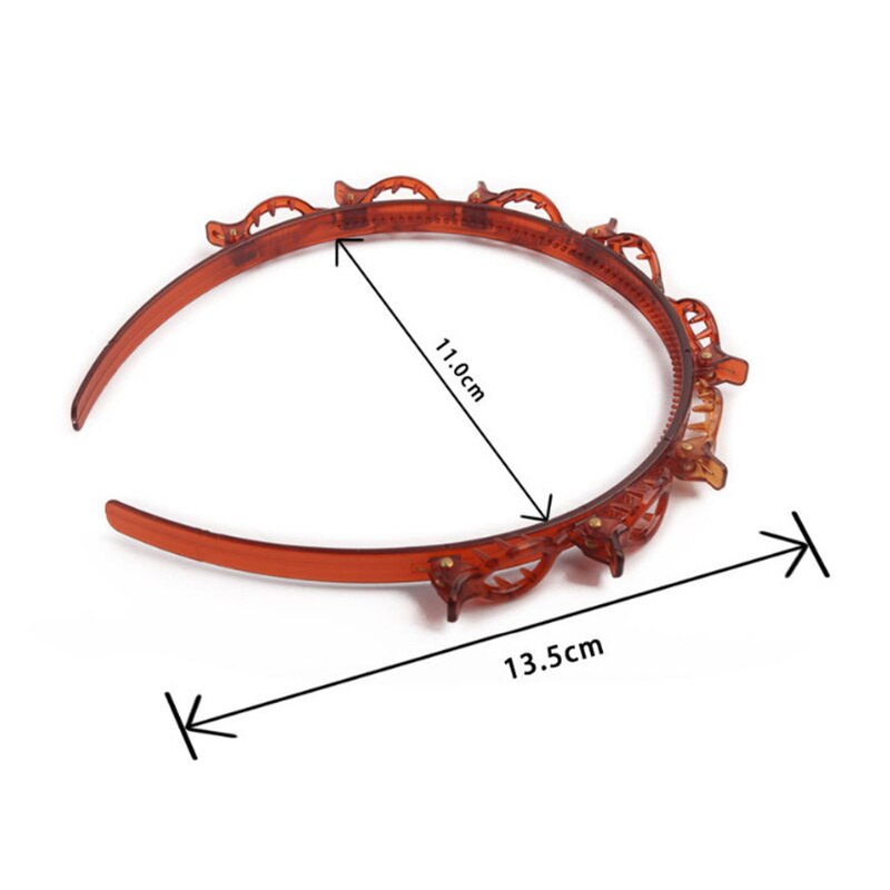 Horquilla para peinado con doble flequillo, accesorios para el cabello de doble capa, diadema, bandanas, ,